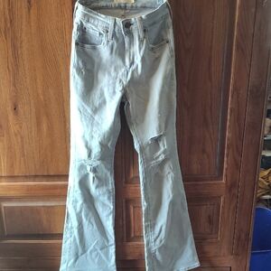 Levi's 726 Flare Light Blue Distressed Jeans